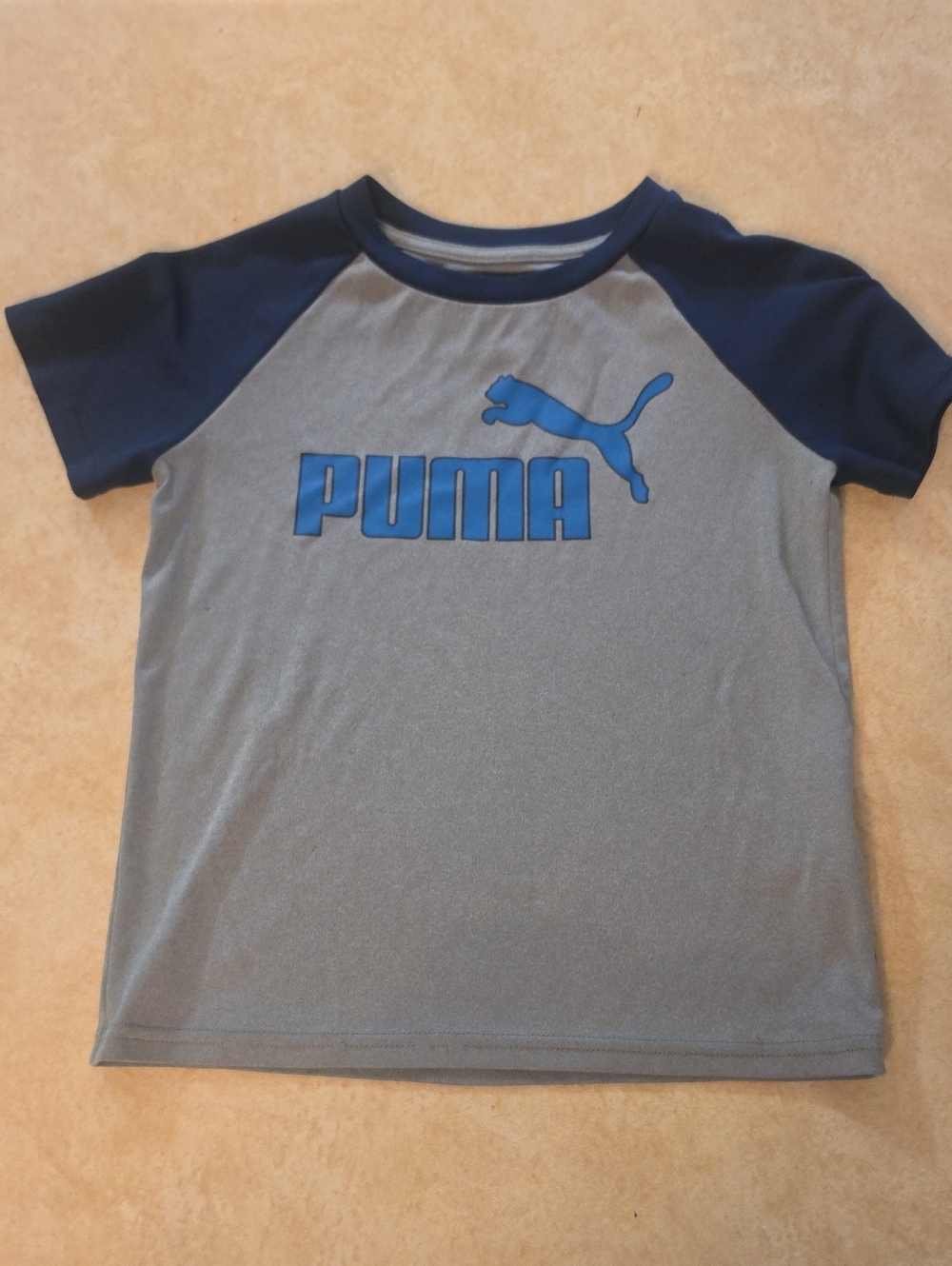 Puma Gray and Blue Kids' Short Sleeve Rashguard